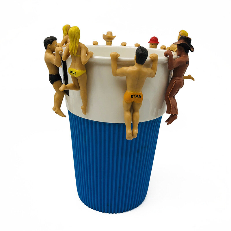 Cup Edge opknoping pop Handgemaakte creatieve realistische miniatuur figuur Office Gift Decor