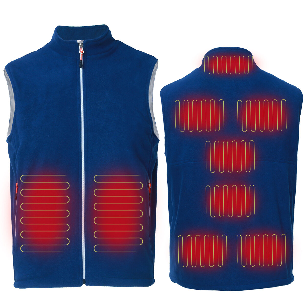 9 Heating Pads Electric USB Winter Heated Vest Men Women Heating Jacket Coat Warm Pad Intelligent Constant Temperature