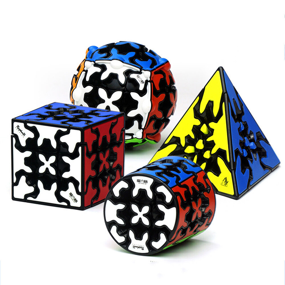 Qiyi Gear 3x3x3 Magic Cube Piramide Cilinder Bol Speed Gear Cube s Professionele Cubo Magico Anti st