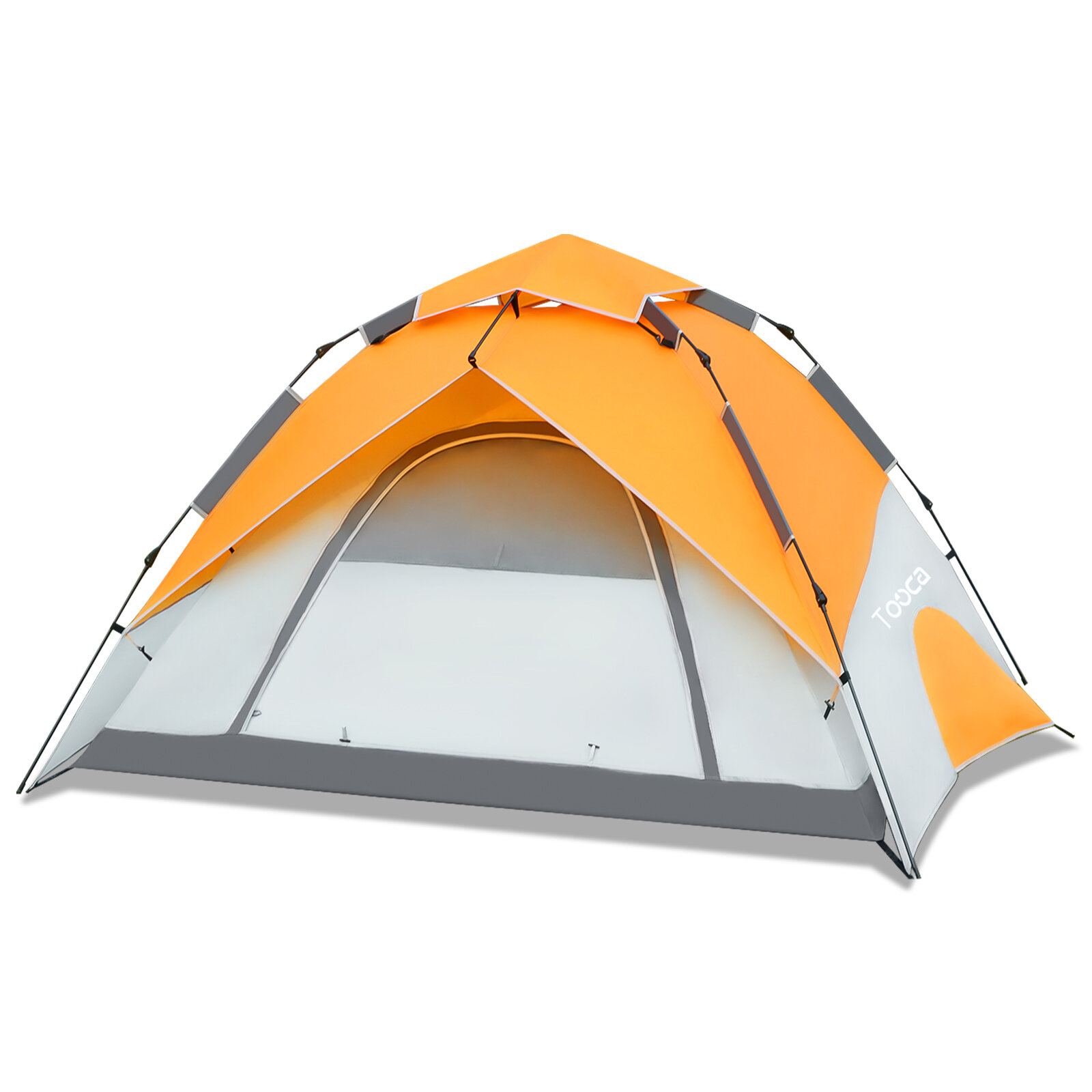 Tente de camping Tooca pour 4 personnes, montage instantané, tente dôme automatique, étanche, résistante au vent, abri de camping en plein air, protection solaire.