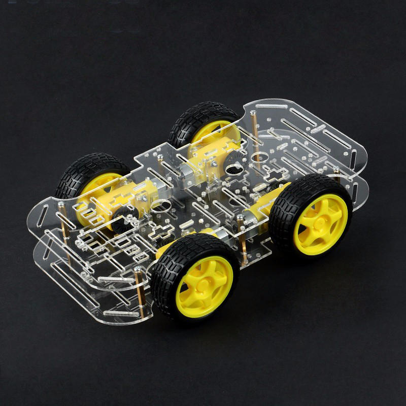 DIY 4WD Smart Robot Car Double-Deck Chassis Kit with Speed Encoder