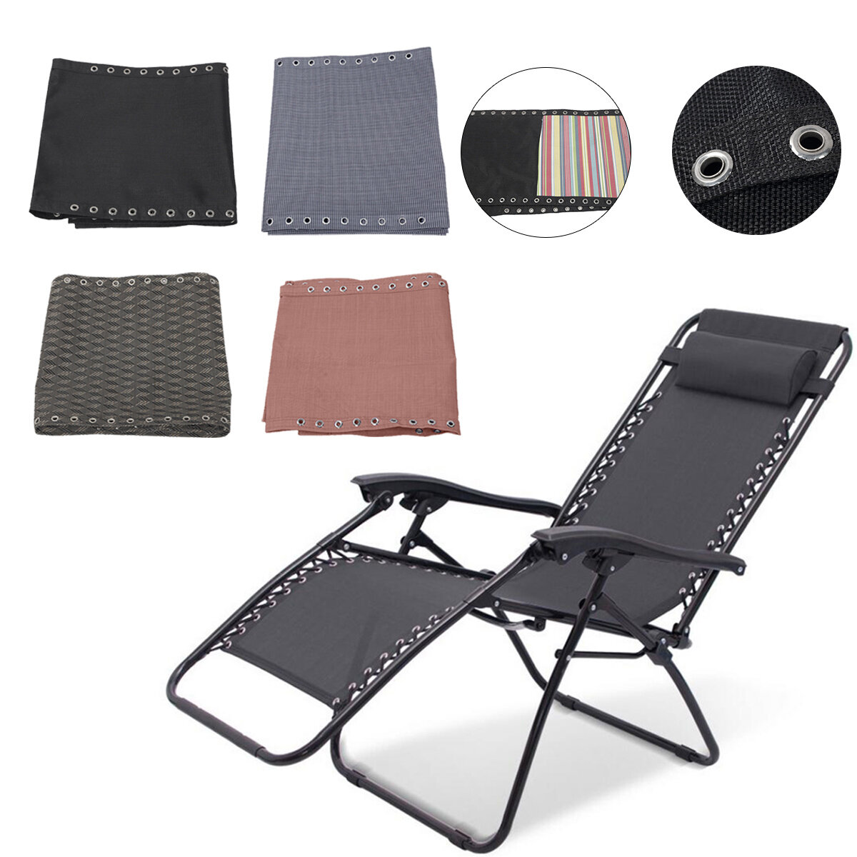 Tessuto di ricambio per sedie a dondolo in tessuto per divano traspirante morbido pieghevole 63x17 pollici campeggio viaggio