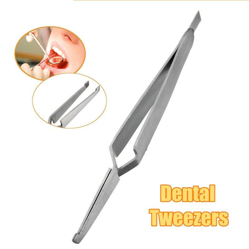 Stainless Steel Dental Direct Bracket Holder Orthodontic Tweezers Bonding Serrated Instruments