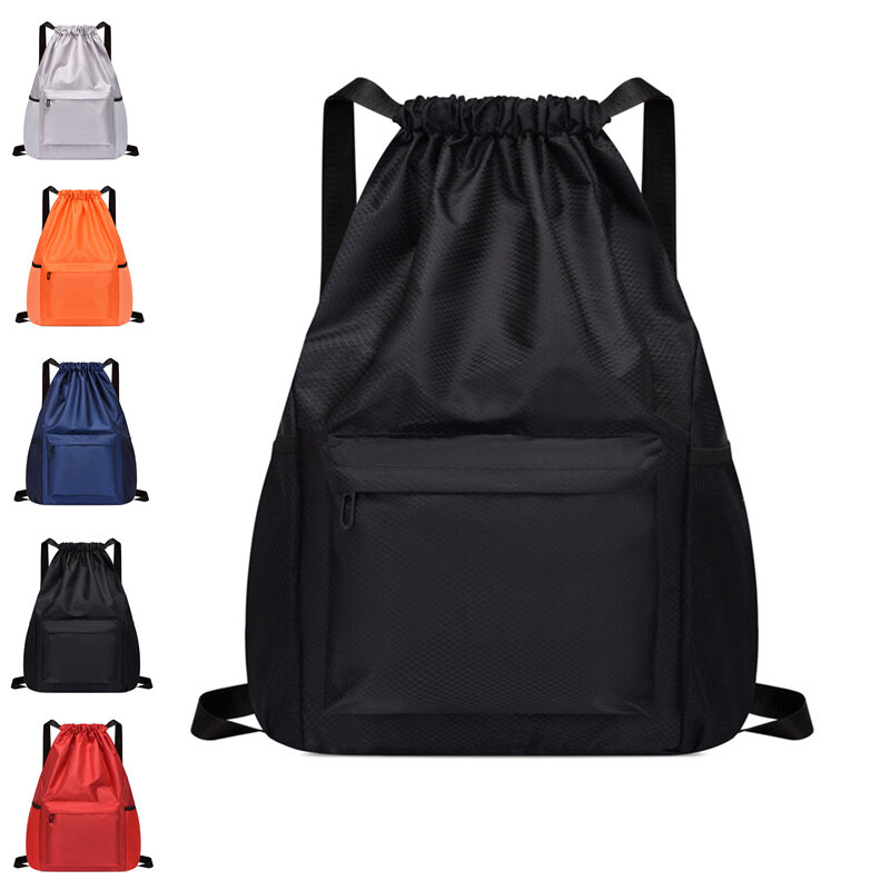 Portable Drawstring Bag Sport Fitness Travel Outdoor Backpack Waterproof Gym Drawstring Sack Riding Backpack Gym Shoulder Bag