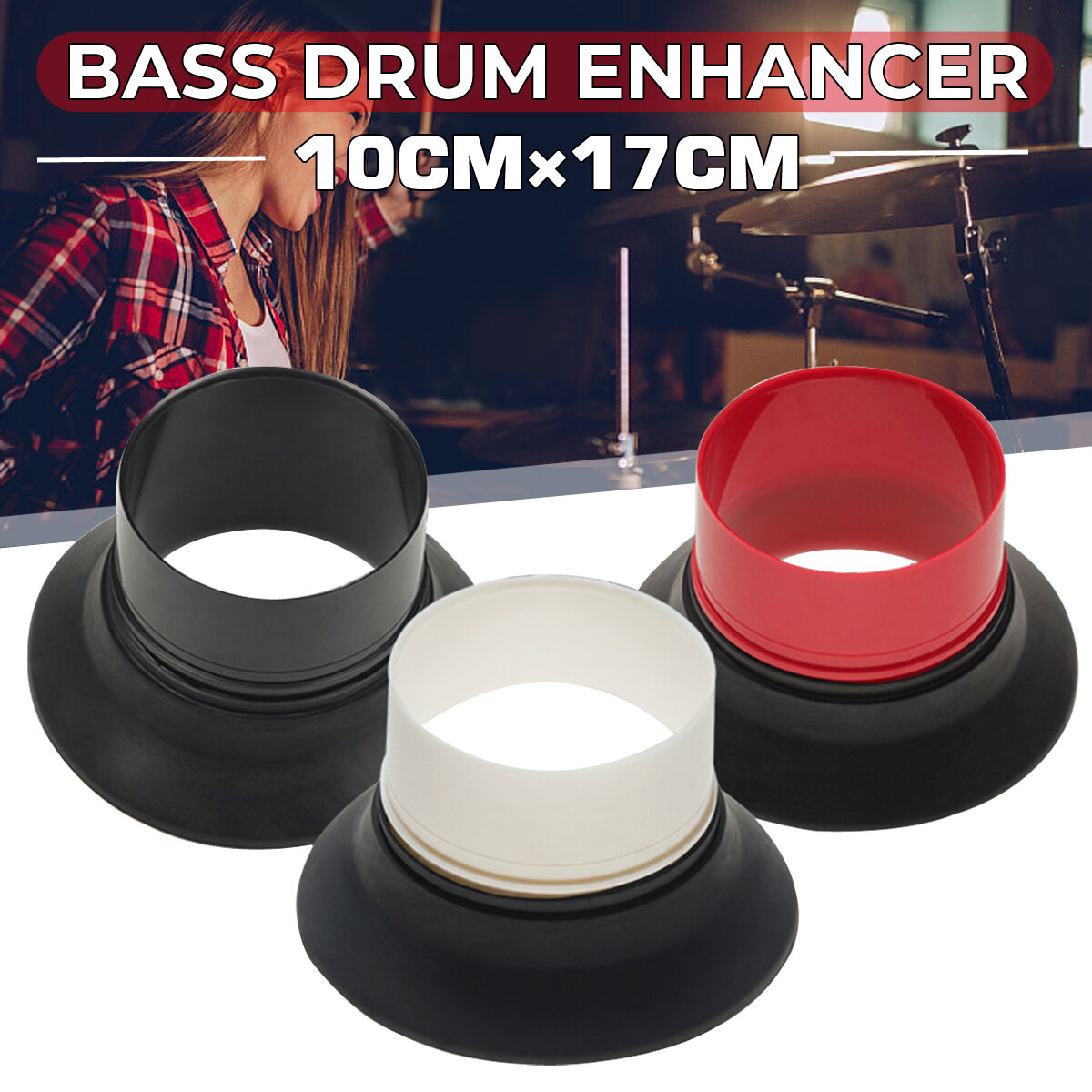 Bass Drum Enhancer Met Bass Drum Port Hole Protector Voor Drumkit Set Percussie Instrument Onderdele