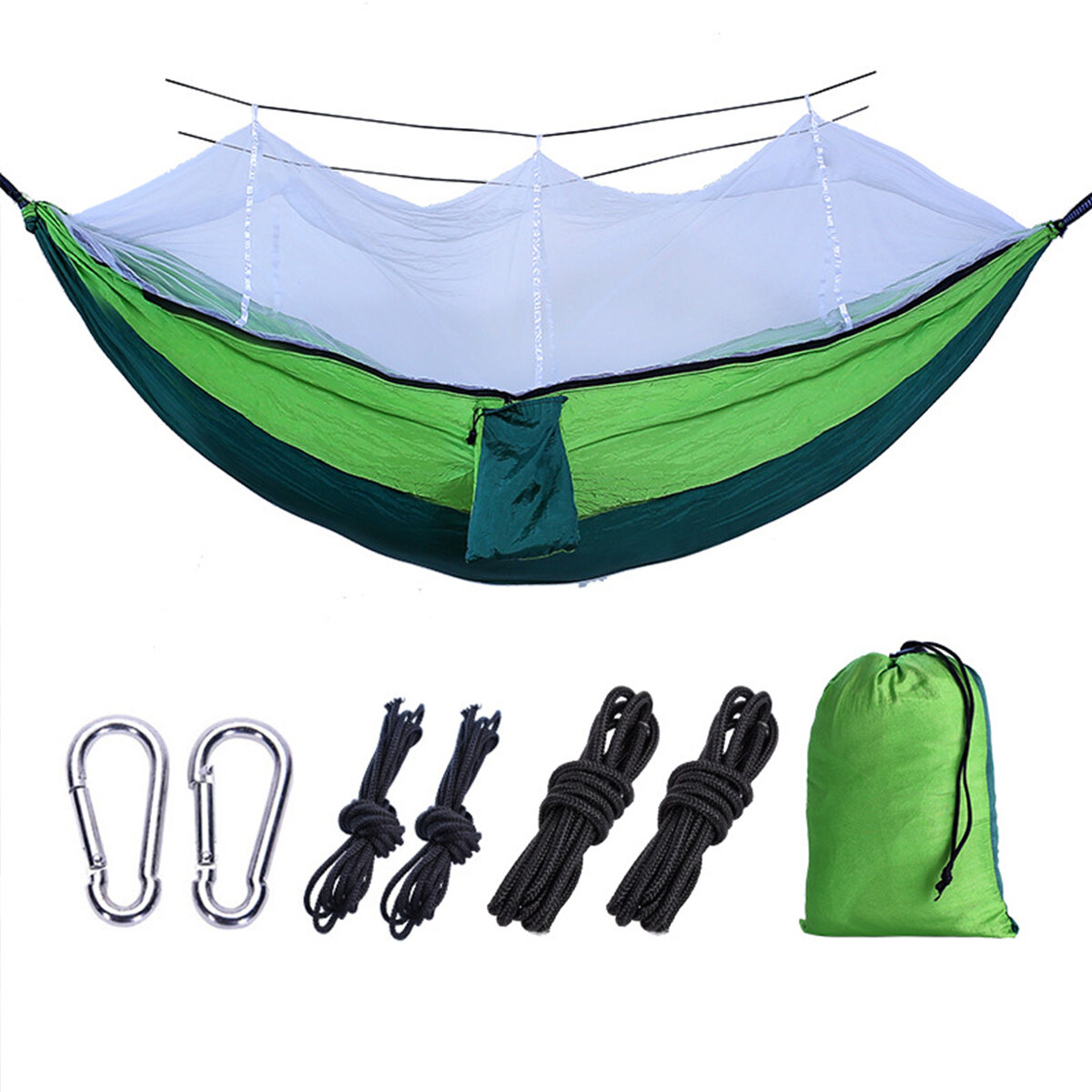 IPRee® 260*140CM con mosquitera, hamaca portátil de viaje cómoda para acampar, adecuada para 2 personas