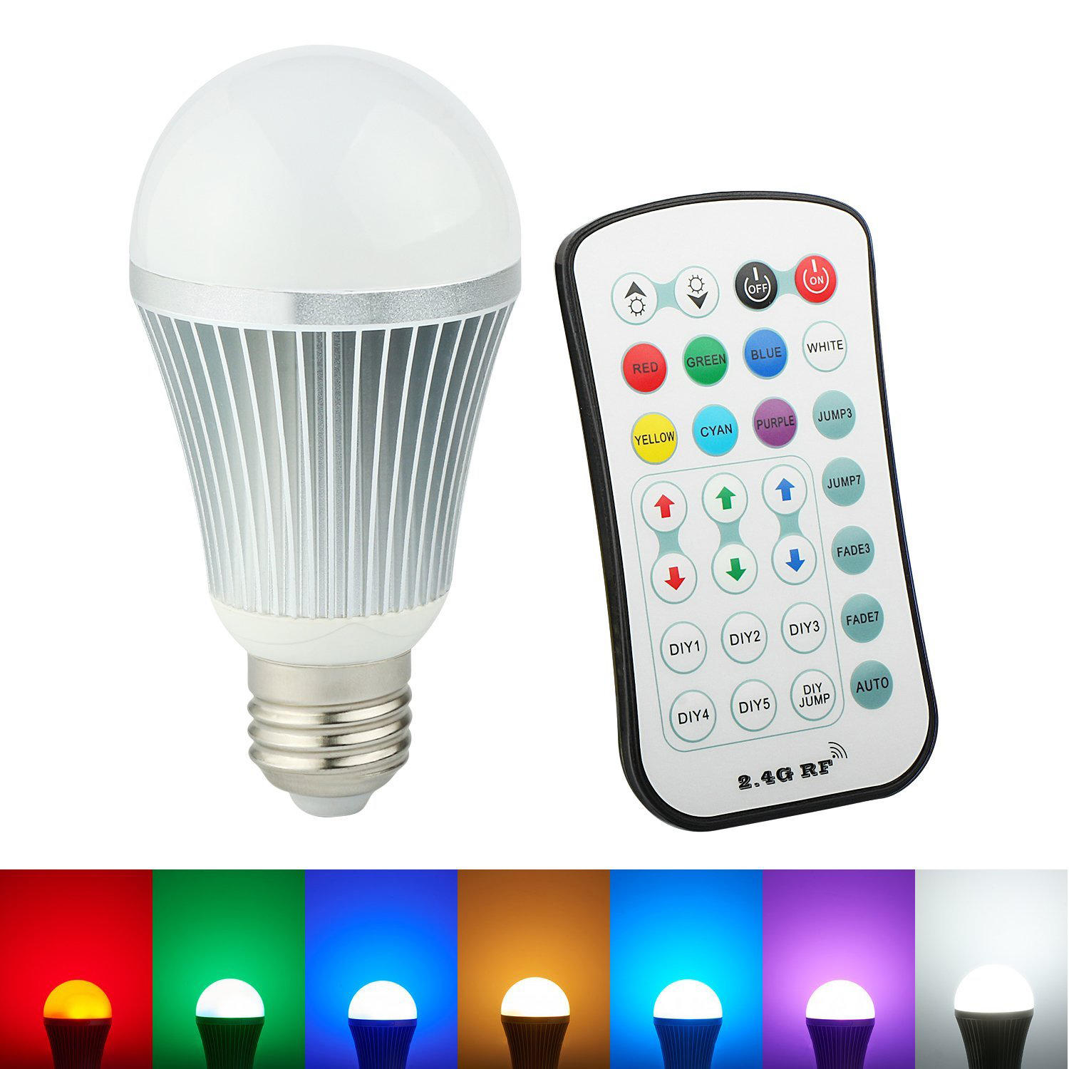

ARILUX® E27 9W Color Changing LED Globe Light Bulb with 2.4G Wireless Remote Controller AC85-265V