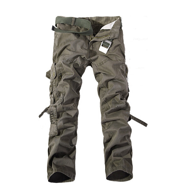 Mens Cargo Pants Multi Pockets Casual Cotton Pants Work Overalls - US$38.59