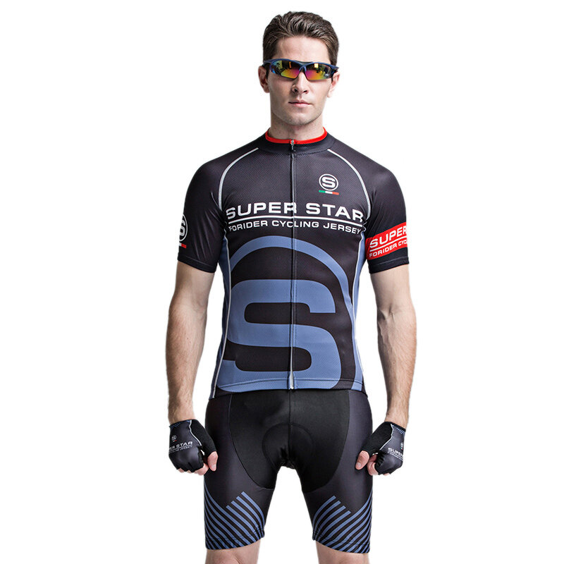 Ternos masculinos de manga curta para ciclismo Calções esportivos de bicicleta de secagem rápida respirável de verão