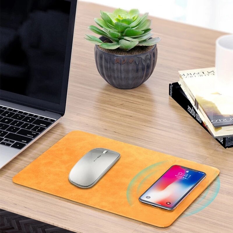 

D8 2 in 1 Mouse Pad 10W Wireless Charger Universal Fast Charging Mousepad for iPhone 12 Pro Max for Samsung S21 Galaxy N