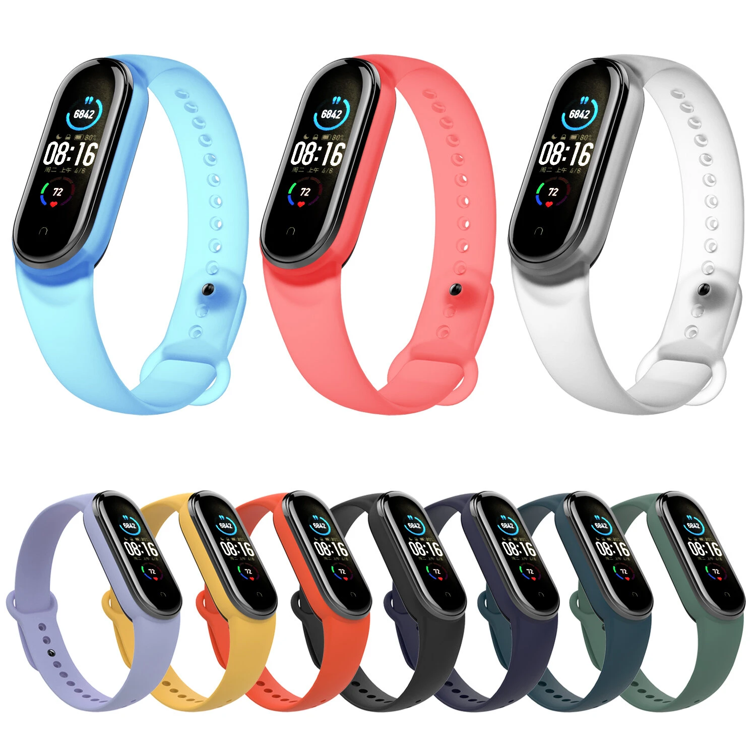 Bakeey Transparent Watch Band Watch Strap Replacement for Xiaomi Miband 5 Mi Band 5 Non original