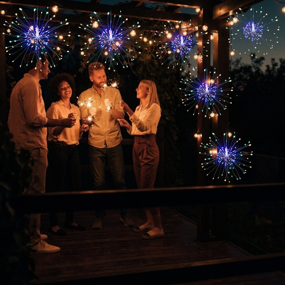 

120 LEDs Waterproof Firework String Lights Outdoor Garden Lawn Courtyard Holiday Decoration Light