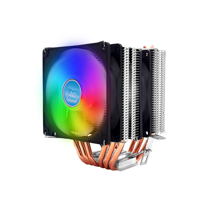 

Радиатор охлаждения процессора 6 тепловых трубок 4PIN RGB Вентиляторы ДВОЙНОЙ Colorful Вентилятор для Intel LGA 115X / 7