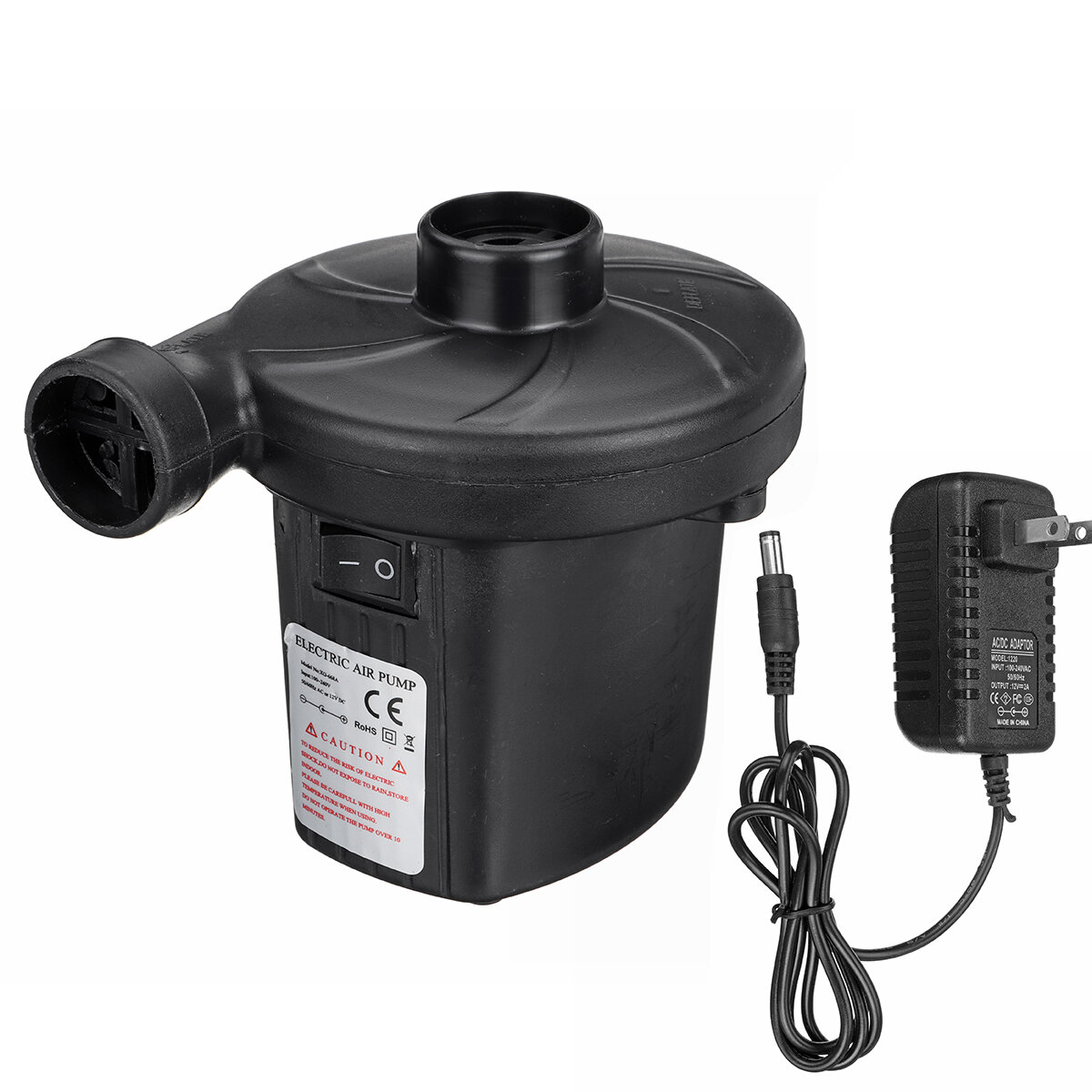 

110-240V 10000pa Max Electric Air Pump Quick Air Filling Pump Portable Inflator Deflator Pump With 3 Detachable Nozzles
