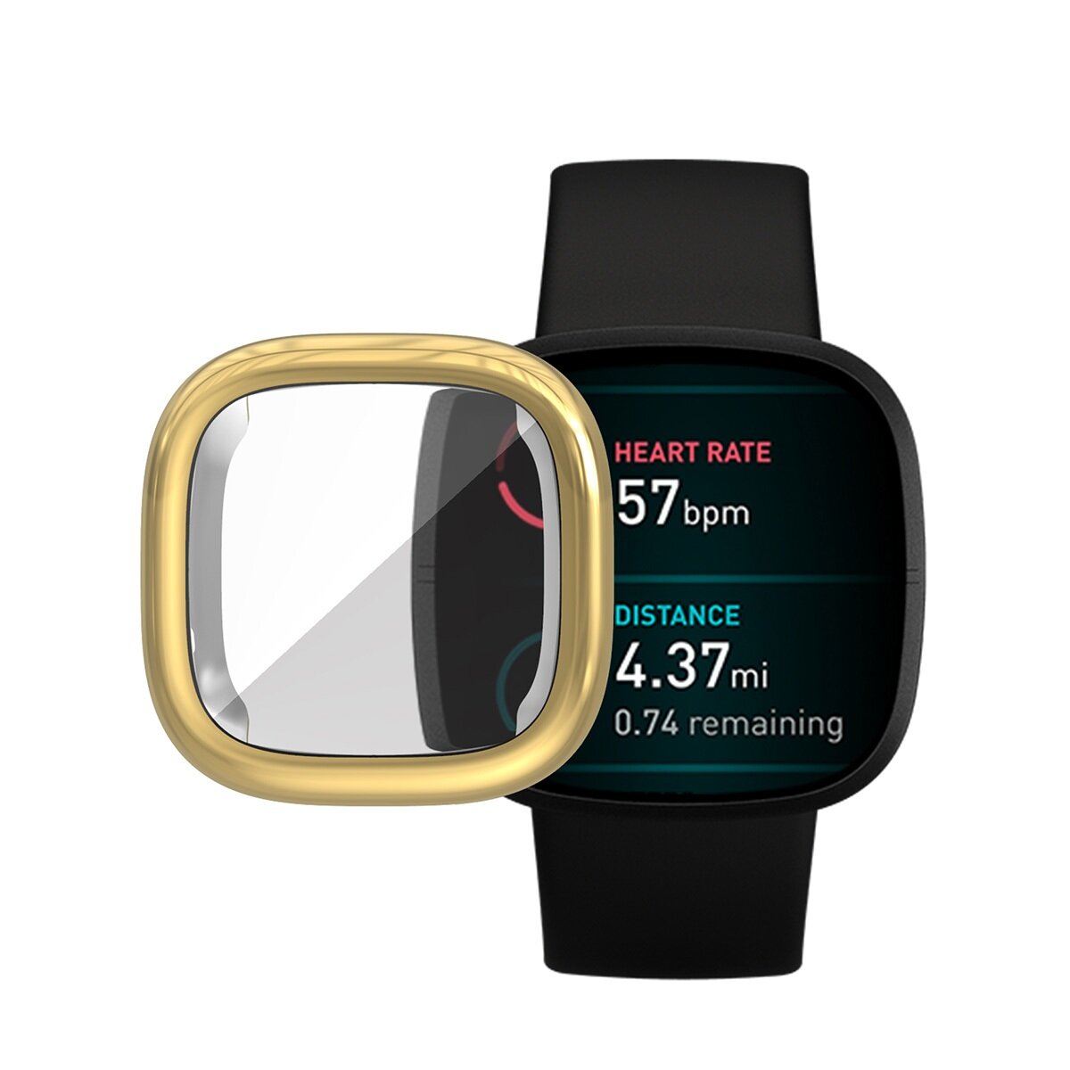 ENKAY Galvaniseren TPU beschermhoes Horlogekast Cover voor Fitbit Versa 3 / Fitbit Sense
