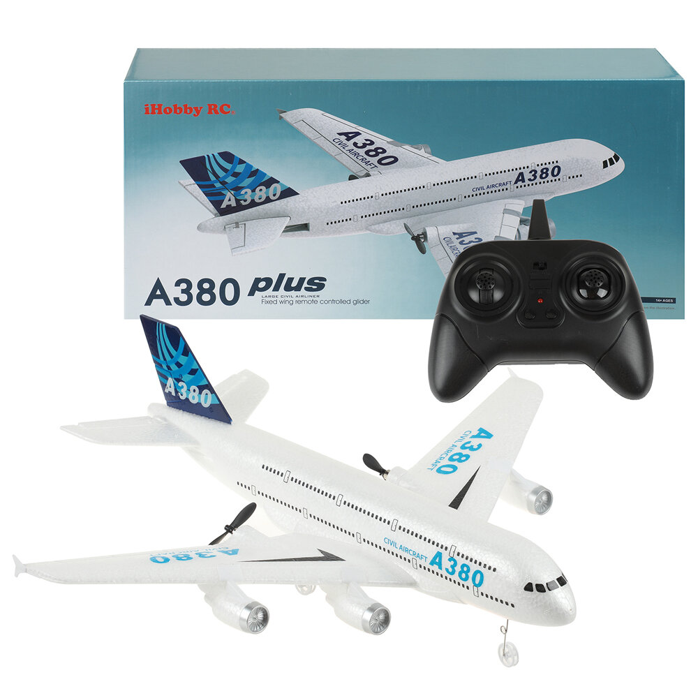 

A380 Airbus 420mm Wingspan 2.4G 2CH EPP RC Airplane Fixed-wing Glider RTF Built-in Gyro Battery