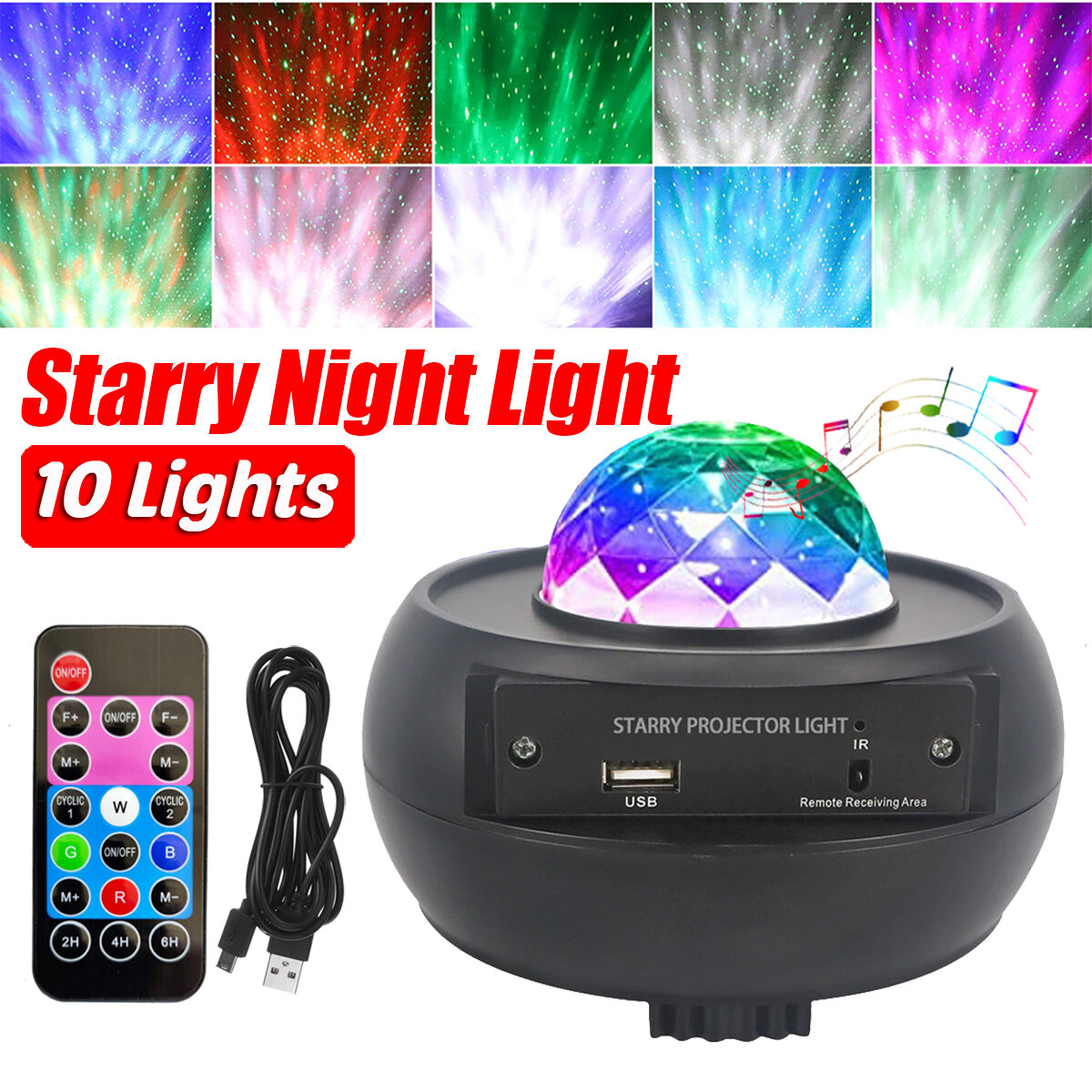 

USB bluetooth Speaker LED Galaxy Projector Stage Light Starry Night Lamp for Party Home KTV + Remote Control