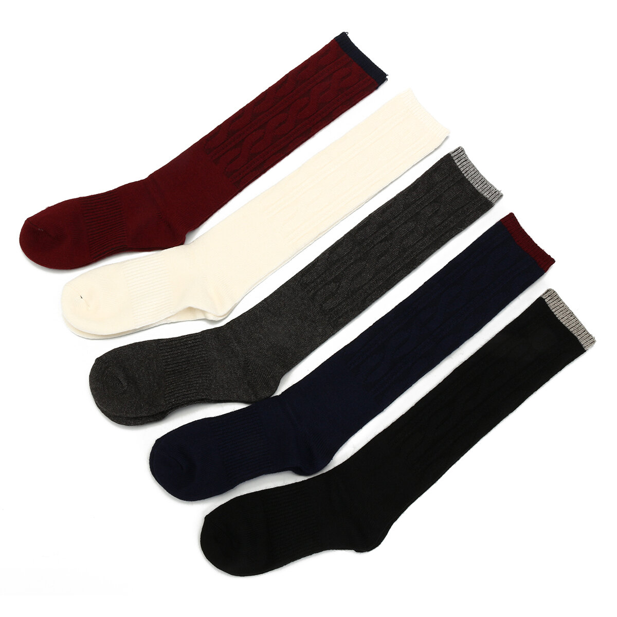 Women 100%Cashmere Wool Knee-High Solid Warm Thick Soft Comfort Boot Sock Winter Stocking