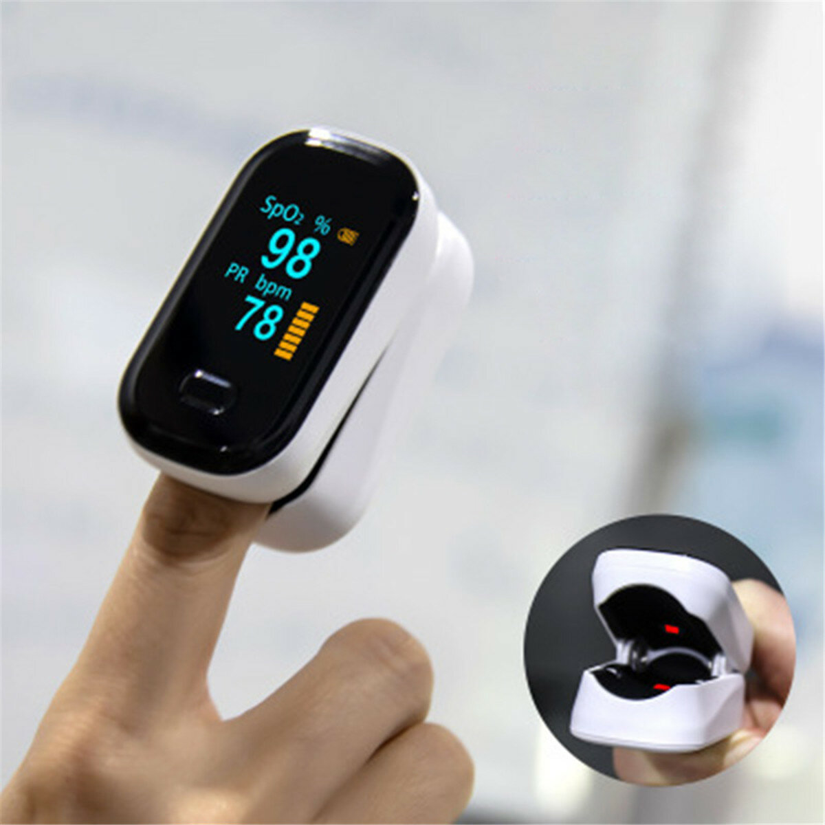 BOXYM oFit－2 Finger－Clamp Pulse Oximeter Finger Blood Oxygen Saturometro Heart De Oximeter Portable Pulse Oximetro Monitor