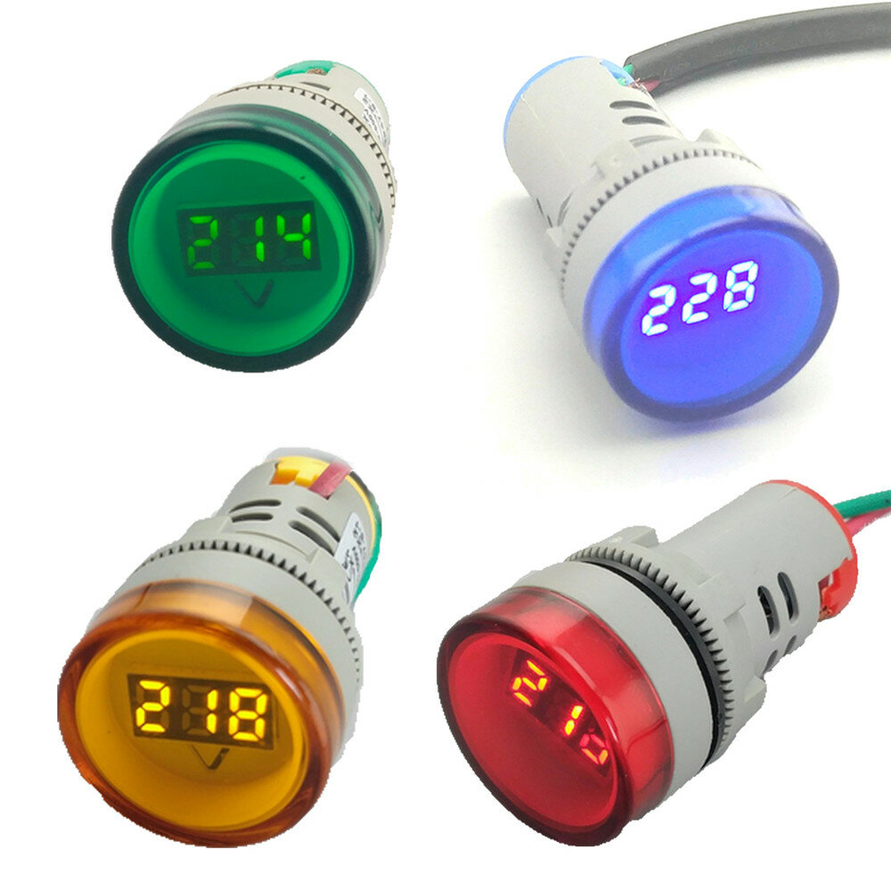22mm AC 60V-450V LED Digitale Voltmeter Indicator Lamp Voltage Gauge Monitor