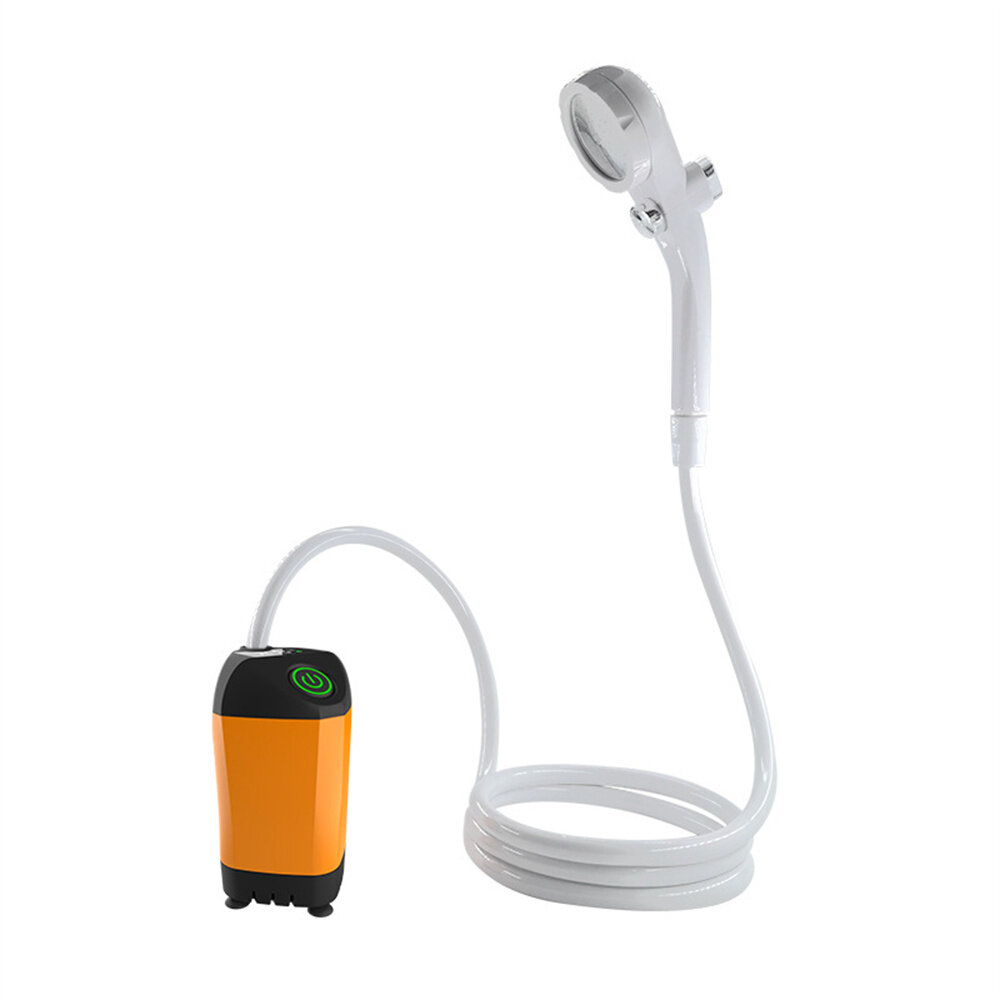 Pompa doccia elettrica portatile per attività all'aperto, impermeabile IPX7, con display digitale per campeggio, escursioni, zaino in spalla e viaggi