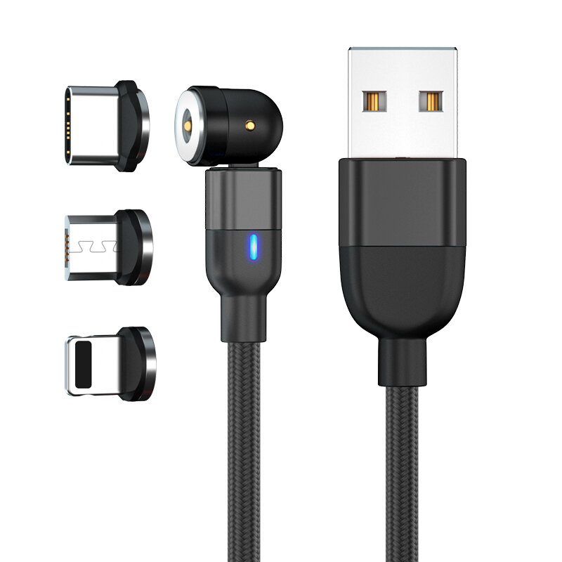 

Bakeey 3 In 1 Magnetic Cable USB To Type-C/Micro USB/iP Port Fast Charging Data Transmission Cord 1M/2M Long For iPhone