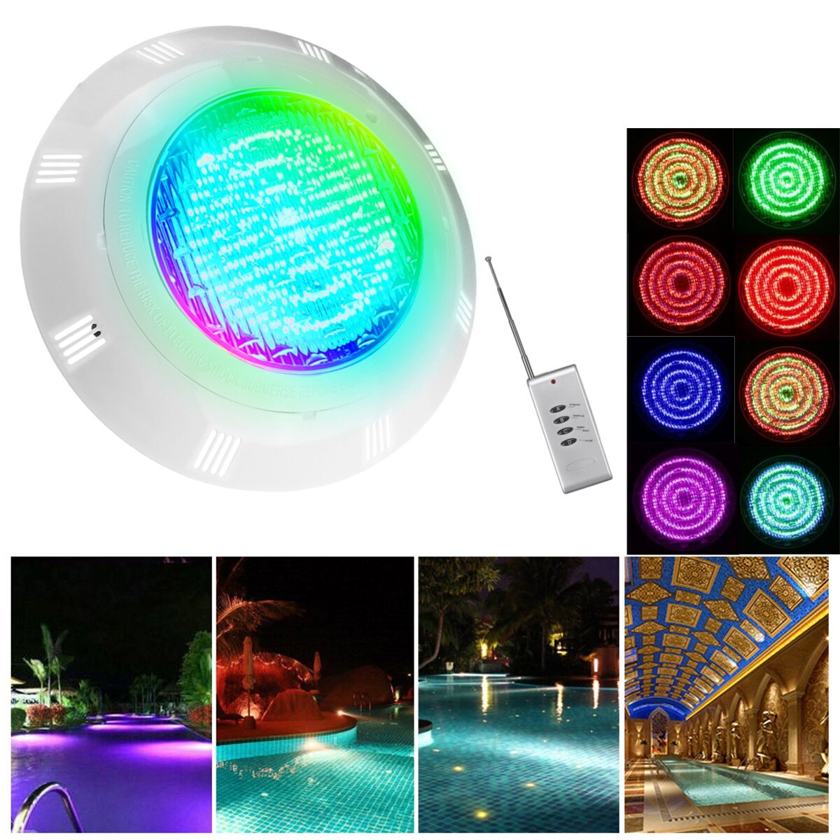 15W/30W Swimming Pool Light RGB LED Underwater Color Vase Decor Lights with Remote Control