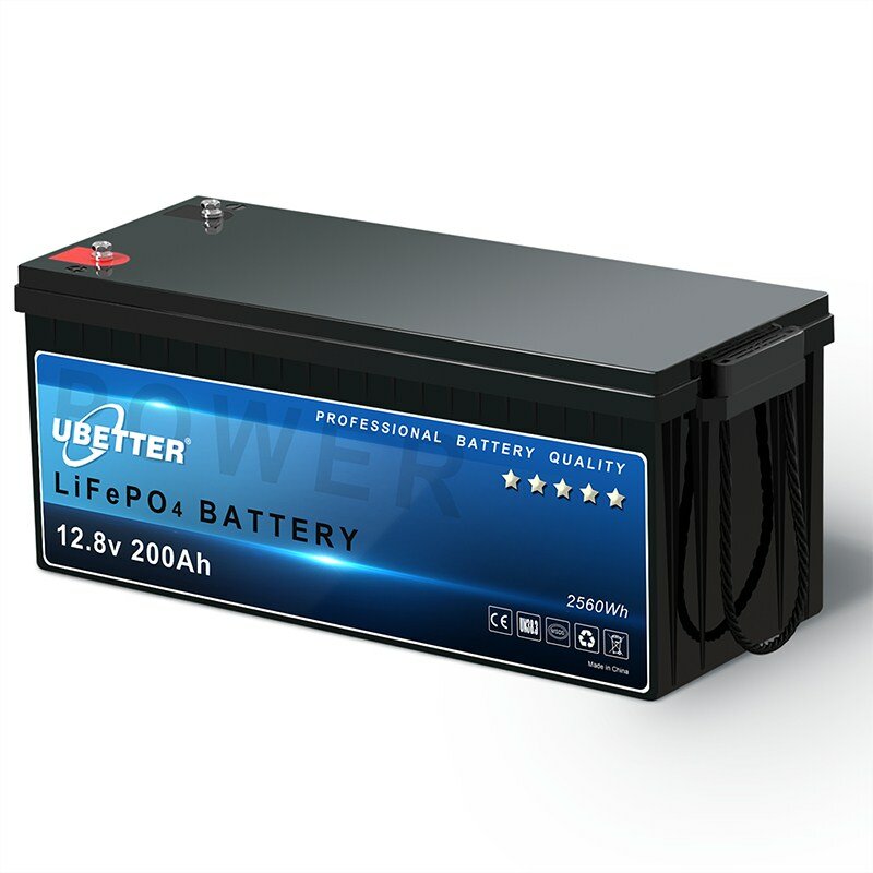 [UE Direct] Batteria al litio LiFePO4 da 12V 200Ah con BMS da 200A, batteria al litio ricaricabile con ciclo profondo da 4000 volte e max 2560 Wh, perfetta per camper, sistemi solari, caravan, fuori dalla rete