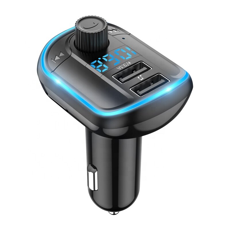 Yesido Y44 Bluetooth V5.0 FM-zender 3.1A Dual USB-autolader RGB-verlichting met achtergrondverlichti