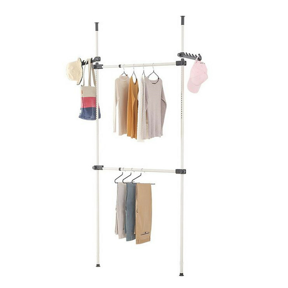 

Adjustable Clothes Rack Hanger Telescopic Wardrobe Organizer Garment Stands