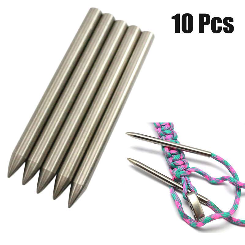10 Pcs 6MM 550 Paracord Fid Lacing Stitching Weaving Needle Stainless Steel Works For Laces Strings
