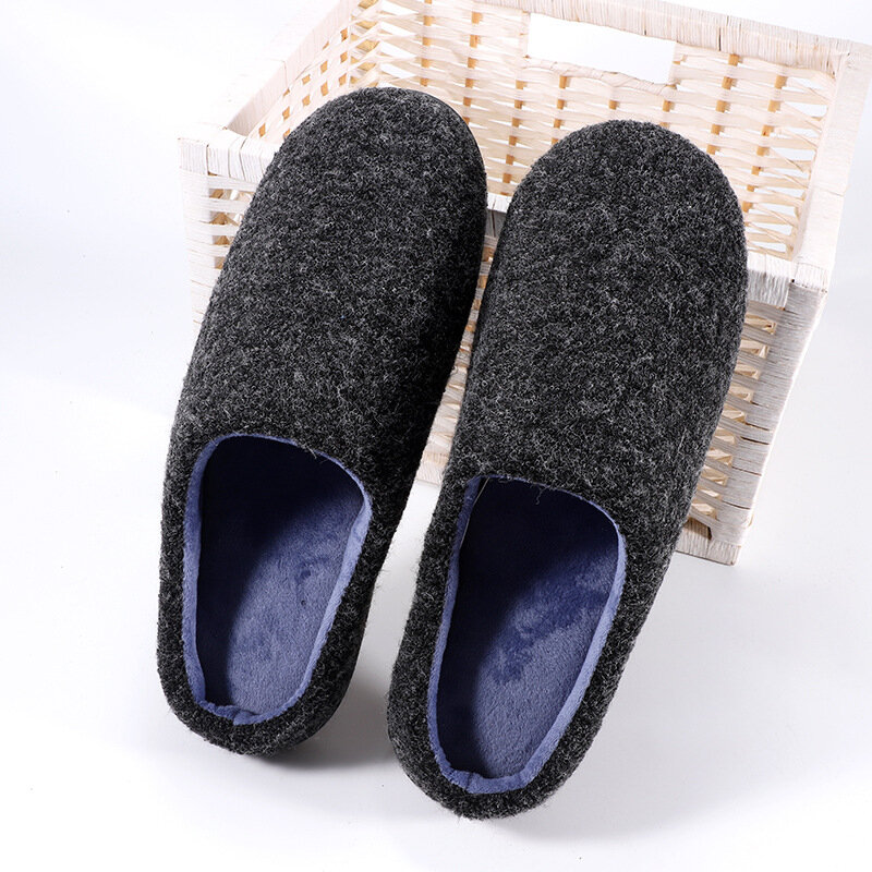 Men Warm Plush Soft Sole Casual Home Slippers