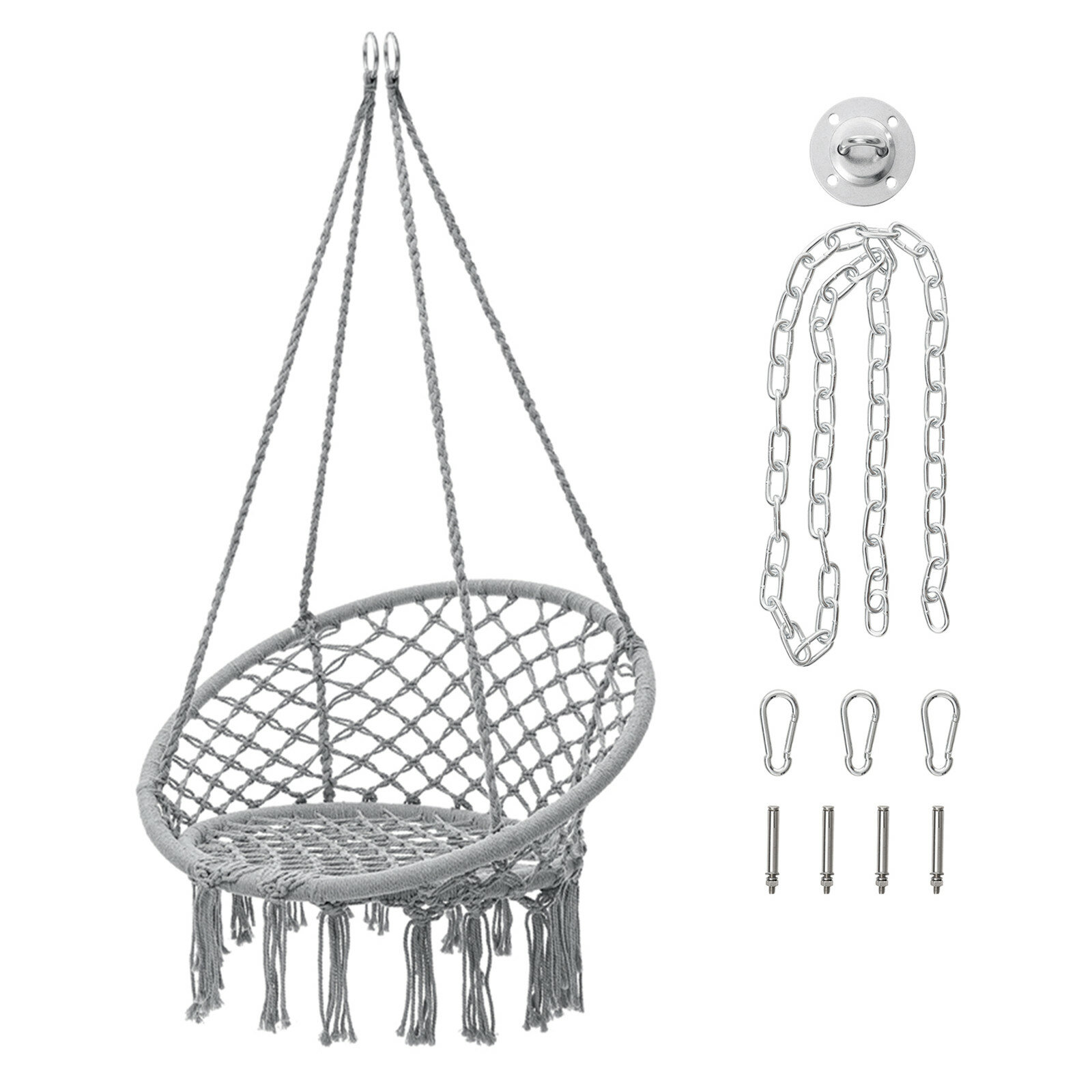 

Garpans Hammock Chair Patio Hanging Swing Chair Max 330 Lbs With Mounting Hardware For Indoor and Outdoor Patio Garden