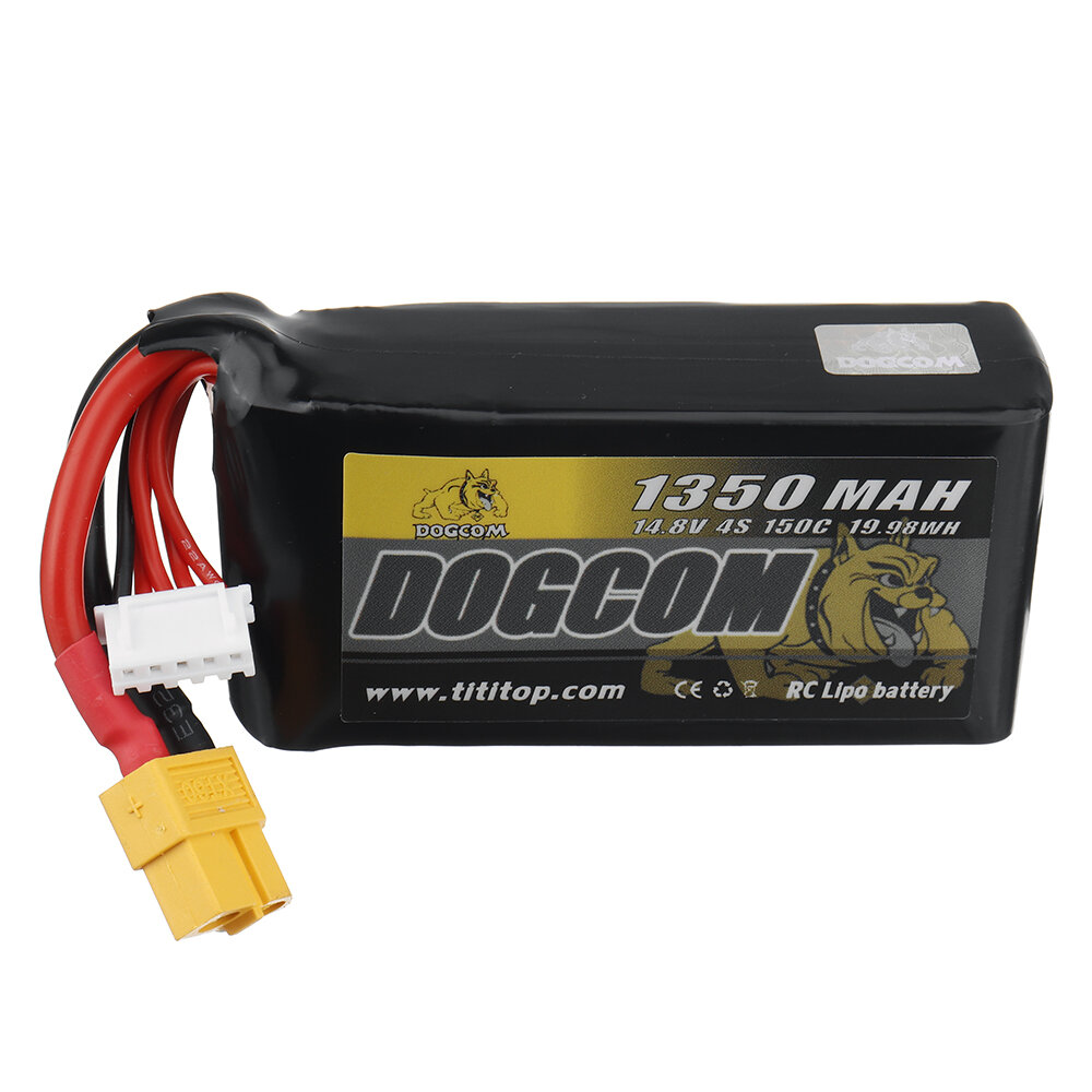 DOGCOM 14.8V 1350mAh 150C 4S LiPo-batterij XT60-stekker voor RC Drone