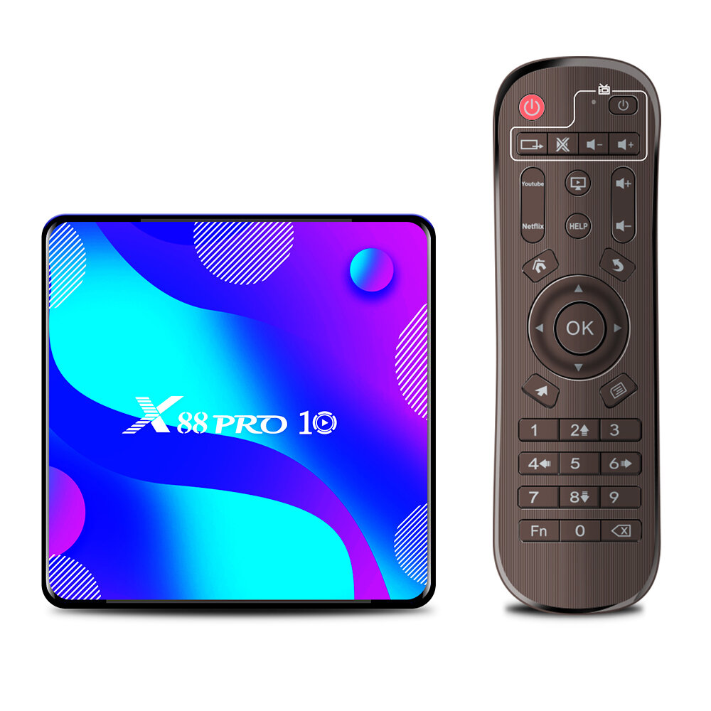 X88 Pro 10 RK3318 Quad-Core 4GB RAM 32GB ROM 5G WIFI bluetooth 4.0 Android 10.0 4K TV Box H.265 VP9 for Netflix Youtube Facebook
