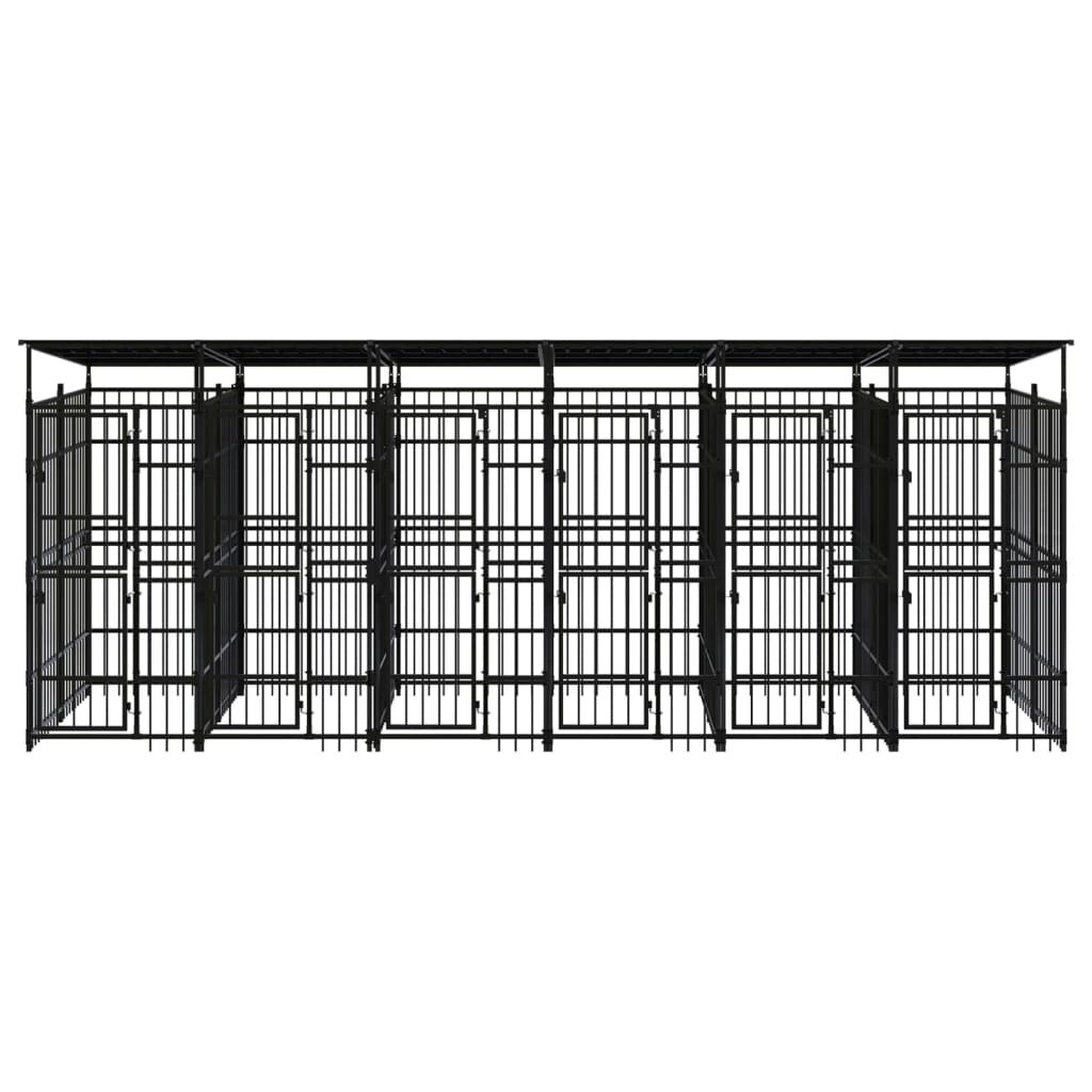 

Outdoor Dog Kennel with Roof Steel 119 ft²