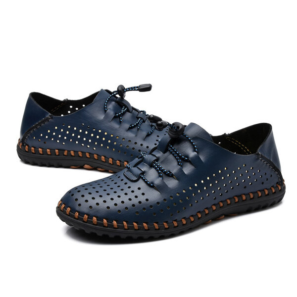 Men soft leather breathable oxfords lace up outdoor athletic shoes Sale ...