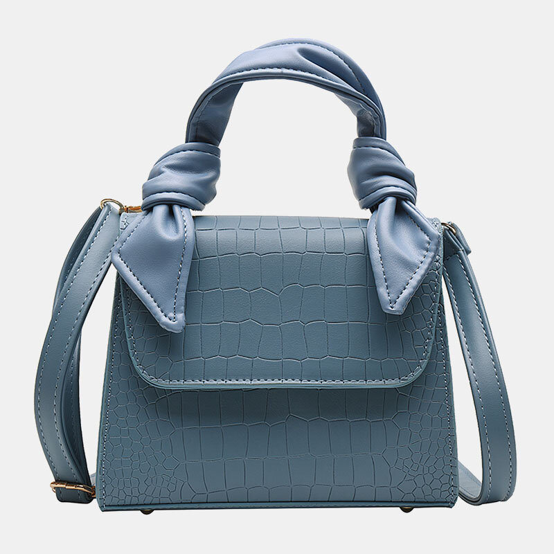 

Women PU Leather Alligator Pattern Solid Color Soft Handle Multi-carry Handbag Crossbody Bag