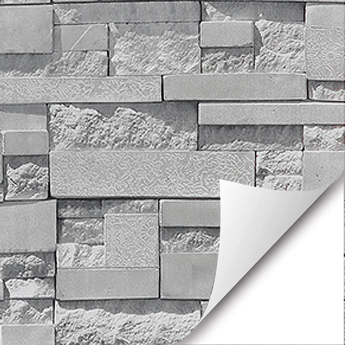 

Gray Wallpaper Sticker Wall Cloth Wallpaper Self-Adhesive Waterproof Pvc Retro Brick Pattern Stone Wall Decoration