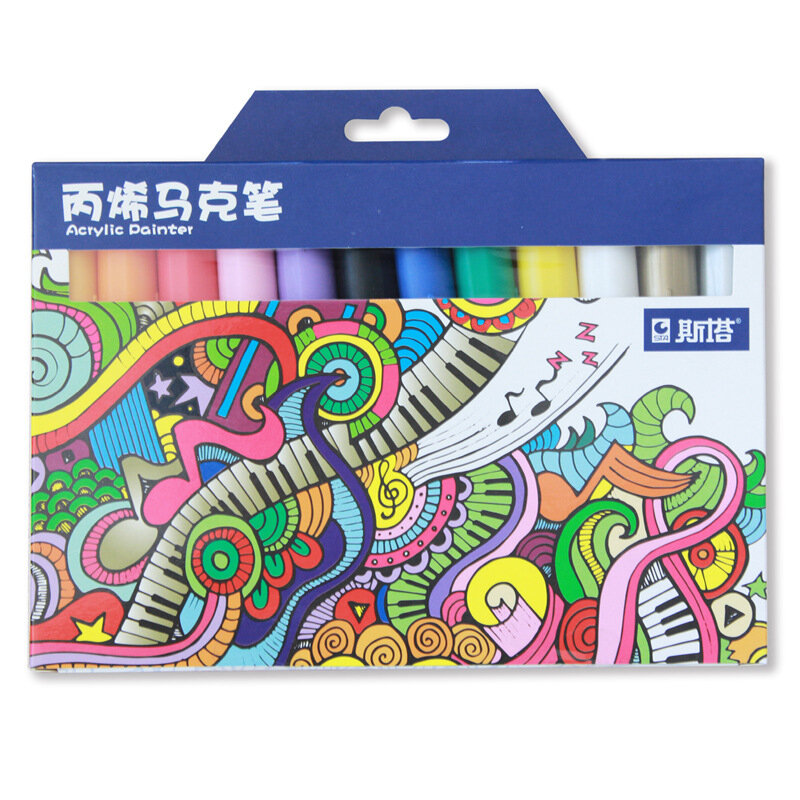 STA STA1000 Marker Pen Set 12/24 Colors/Pack Acrylic Paint Sketching Pens Stationery For DIY Manga Drawing Marker Pen Sc