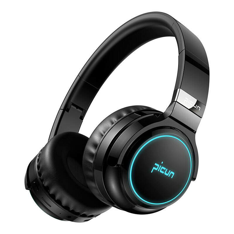 

Picun B26 bluetooth Headset Wireless Headphone HiFi Stereo 360° Surround Bass Sound 40mm Dynamic Unit 1000mAh RGB Light