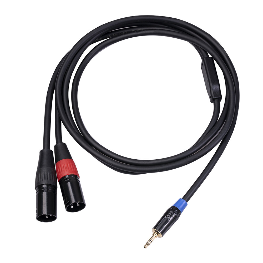 REXLIS 3.5mm TRS to Dual XLR Male Audio Cable 1 to 2 Stereo Audio Adapter Cable Splitter Cable Connectors