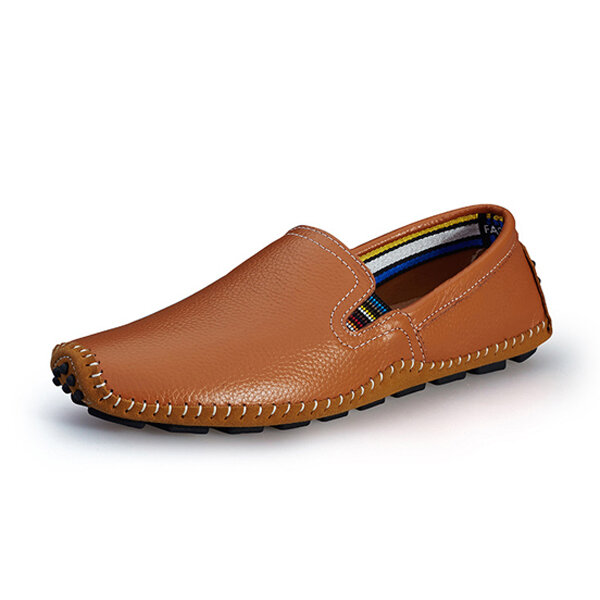 33% OFF on US Size 6.5-11.5 Men Leather Casual Outdoor Driving Slip On Flats Loafers Shoes