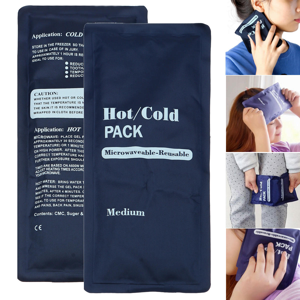 200ml Soft Terapia riutilizzabile a freddo a caldo Gel Cuscinetti riscaldanti per il raffreddamento del ghiaccio Pastiglie per lo sport