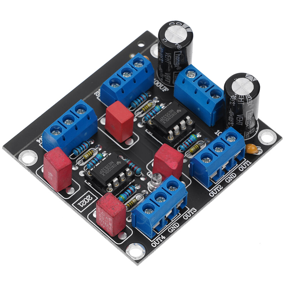 NE5532 DC Dual Power 4 Kanalen Voorversterker Gedemonteerde Chip Driver Board Afgewerkte Board