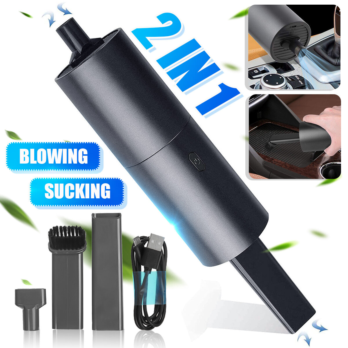 

Bakeey 2 In 1 Cordless Air Duster & Vacuum Cleaner Electric Air Blower Handheld Powerful Cleaning For Computer Keyboard