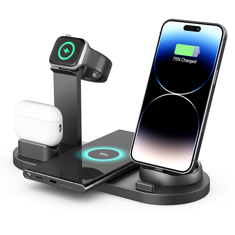 

B-07 15W 10W 7.5W 5W Wireless Charger Fast Wireless Charging Pad with Stand for Qi-enabled Smart Phones for iPhone 12 13