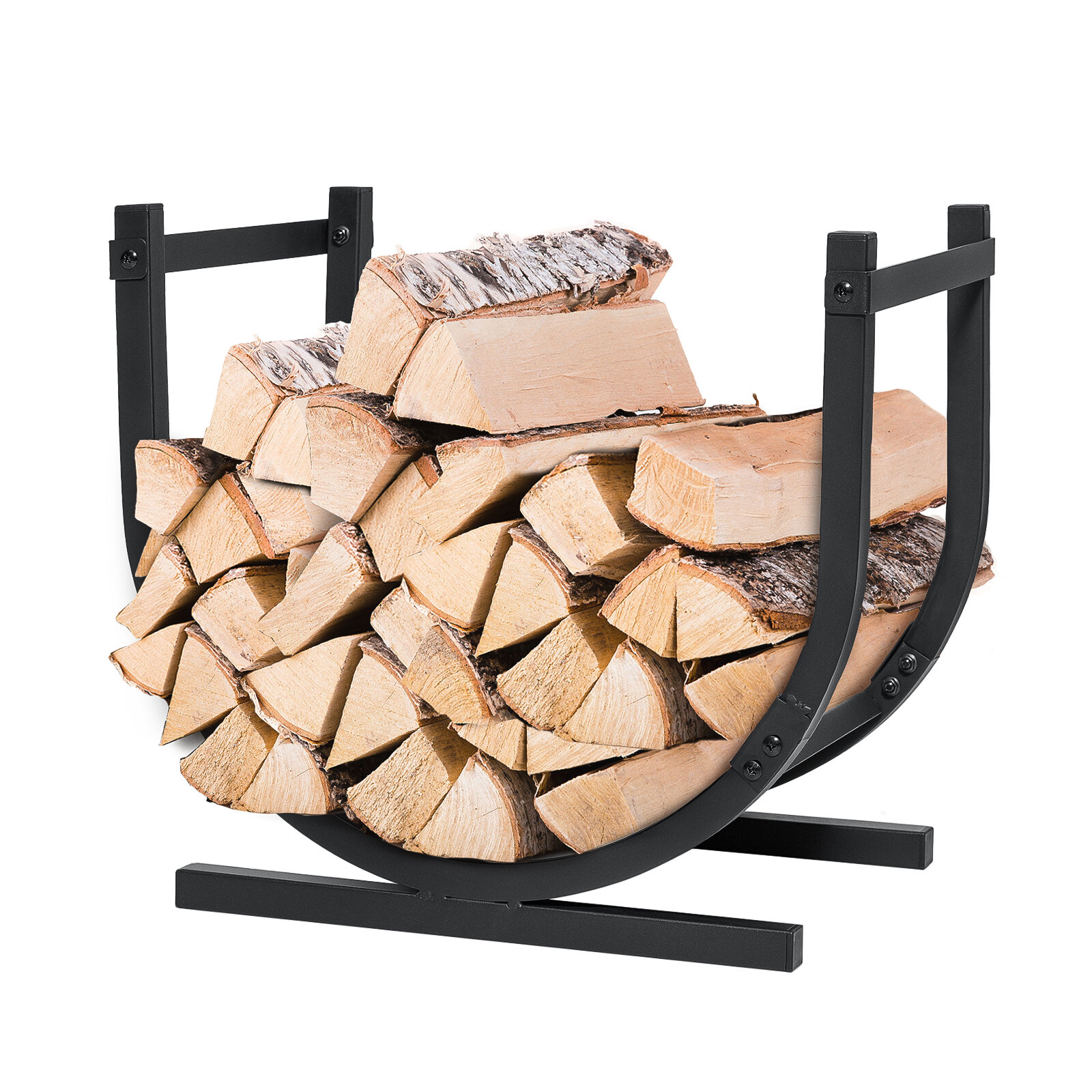 

SinglyFire 19 Inch Firewood Rack Holder for Fireplace Wood Log Storage Rack Small Decorative Firewood Log Rack for Patio
