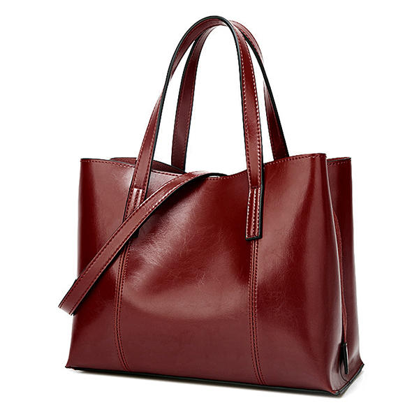 Women PU Leather Casual Handbag Large Capacity Tote Bag