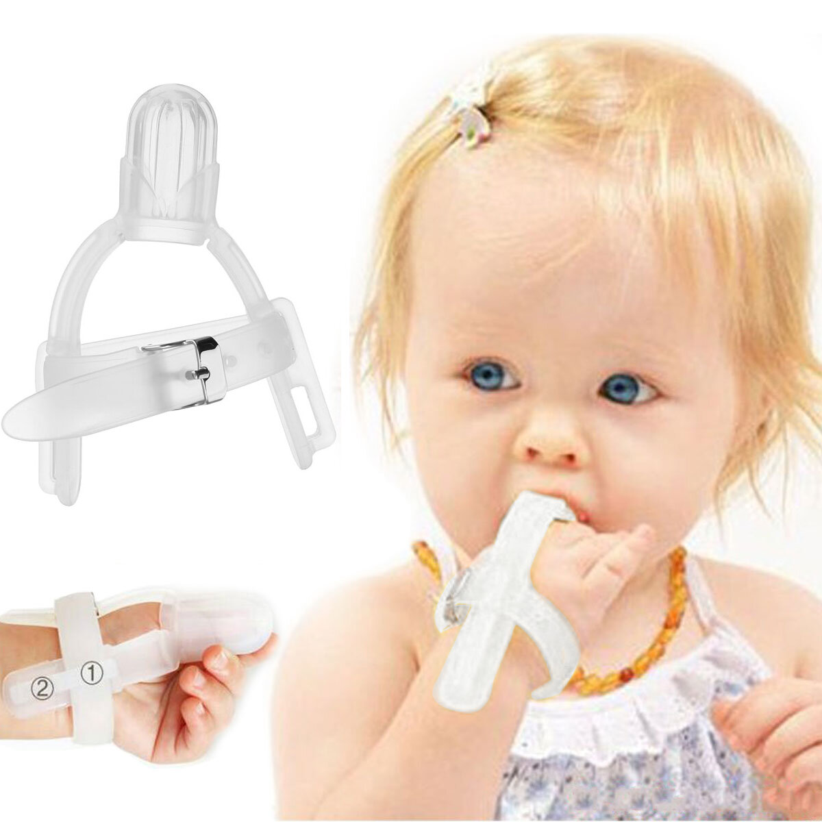 Thumbsucking Silicone Thumb Sucking Stop Finger Guard Protector For 1-5 years Baby Kids